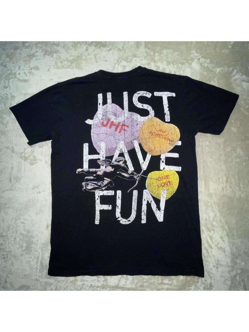 Just Have Fun Streetwear “JHF” Men’s Black T-Shirt Sz L